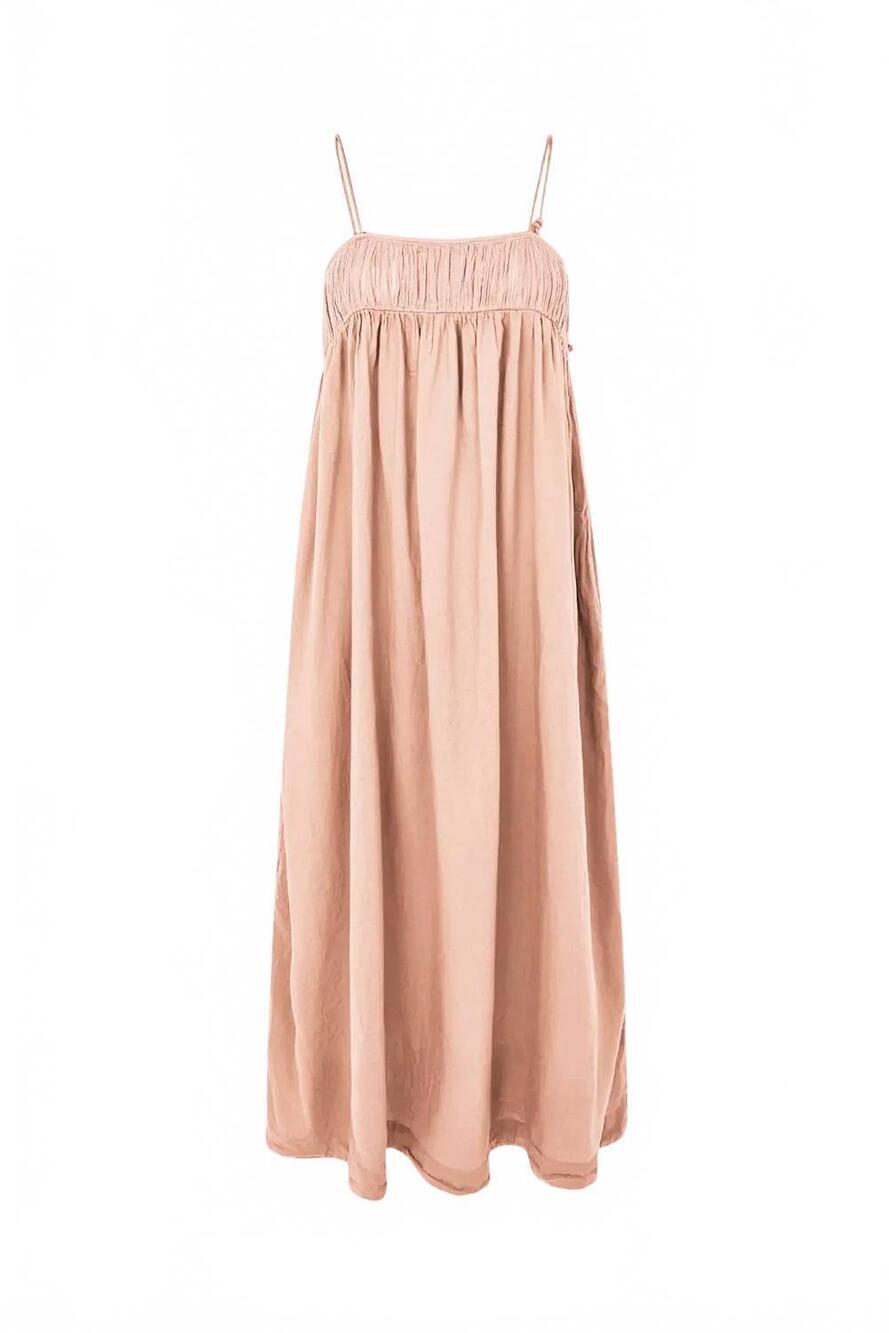 NEW RABENS SALONER women's cotton angel string maxi dress in blush